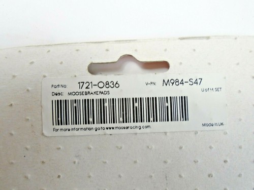 Moose Racing XCR Comp Brake Pads 1721-0836 Polaris RZR NOS Qty1 set - Picture 4 of 4