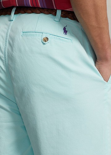 Polo Ralph Lauren Hombre Elástico Calce Recto Chino Corto Algodón, Suave Aqua, Talla 34 - Imagen 4 de 4