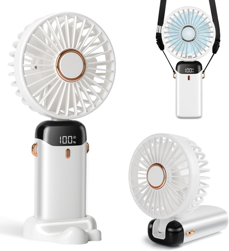 Portable Handheld Fan, Mini Fan Type-C Rechargeable, 4000Mah Battery Fans with L - Picture 10 of 16
