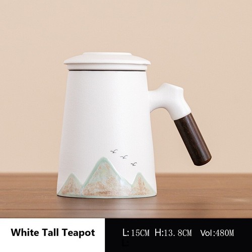 New Chinese Ceramic 480mL Teapot With Lid Strainer Handmade Home Office Giftbox - Bild 19 von 28