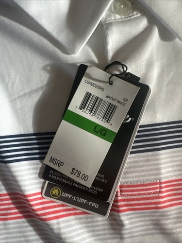 NWT Callaway Opti-Dri Men's White Golf Polo Shirt Large New With Tags - Picture 3 of 4