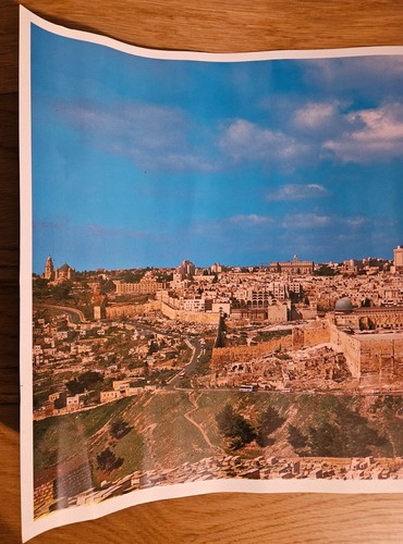 Vintage Jerusalem zweiseitiges Panorama Poster 39" x 13,5" - Bild 2 von 14
