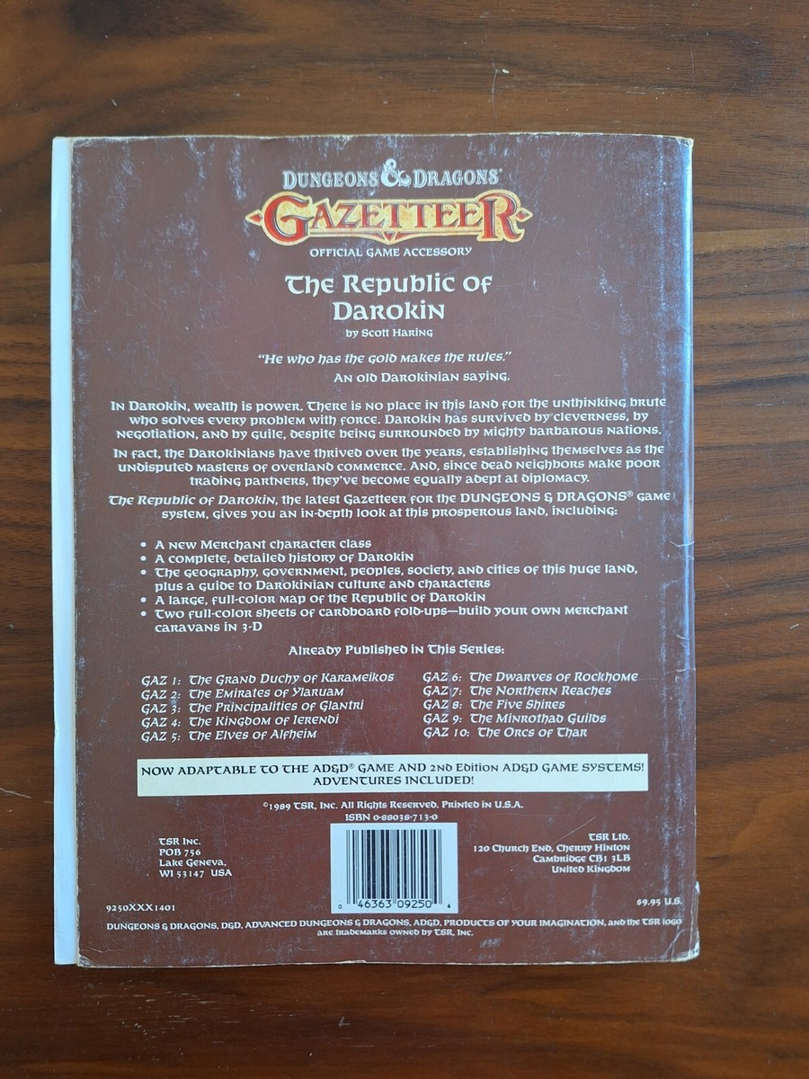 TSR AD&D Dungeons & Dragons - Gazetteer The Republic Of