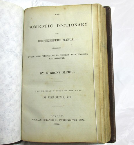 Domestic Dictionary and HOUSEKEEPER's Manual by Gibbons MERLE and John REITCH - Picture 3 of 4