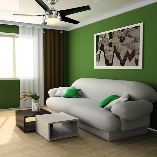 Home Decorator Ceiling Fan Light Led Brushed Nickel FlushMount+Click/Lock Blade - Picture 8 of 12