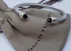 David Yurman Sterling Silver Black Onyx 14k Gold 5mm Cable Cuff Image Is Loading David Yurman Sterling Silver Black Onyx Amp 14k
