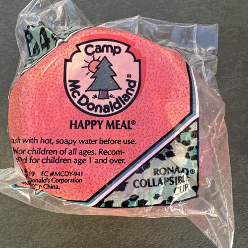 Vintage McDonalds Happy Meal Camp McDonaldland zusammenklappbarer Cup 1989