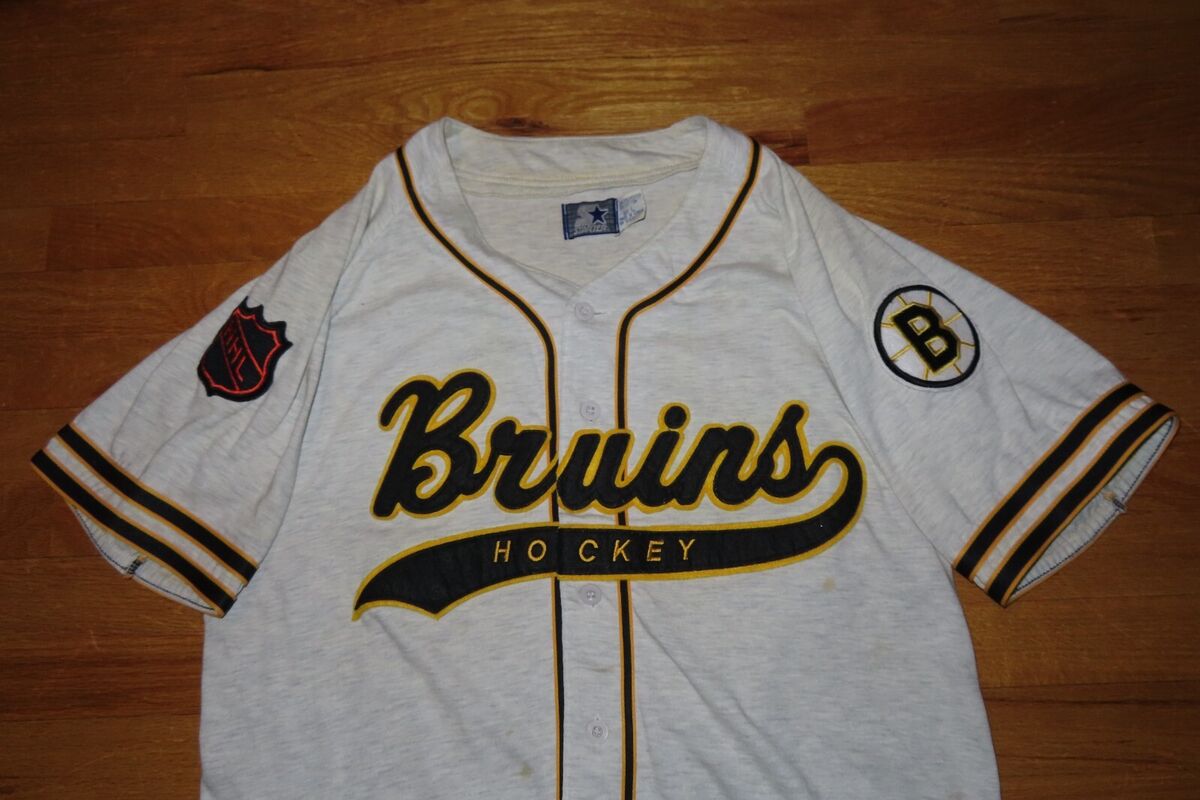 Vintage Starter Label BOSTON BRUINS Button Down LG Baseball Hockey Jersey eBay