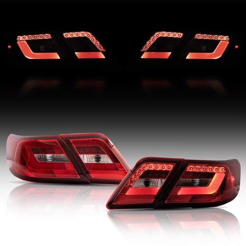 4Pcs LED DRL Tail Lamps For 2007-2011 Toyota Camry CE SE LE XLE Sedan Red Lens - Picture 2 of 8
