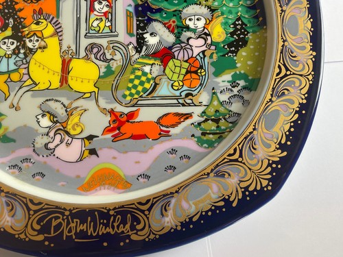 Rosenthal Bjorn Wiinblad Christmas Carol Plate 1984 - Jingle Bells - Picture 6 of 10