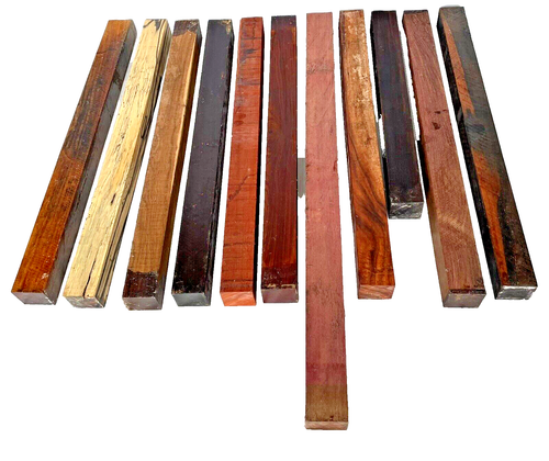 Exotic Woods Collectors 11 Pieces Various Hardwood Blanks Woodworking Projects - Picture 3 of 5