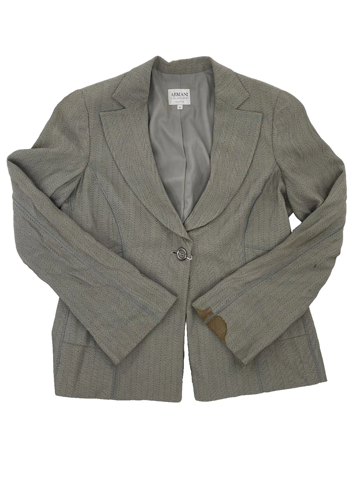 Blazer homme Armani Collezioni blanc noir à chevrons IT 46 - Photo 1/4