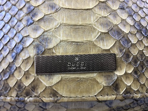 Gucci Bag Python Shoulder Chain Leather Beige Vintage Gebraucht Perfekt Original - Bild 5 von 12