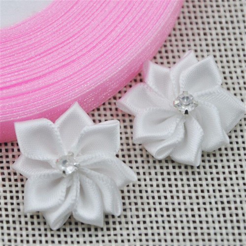 40pcs Satin Flower Ribbon Bows Wedding Appliques Craft Decoration Accessories - Picture 6 of 35