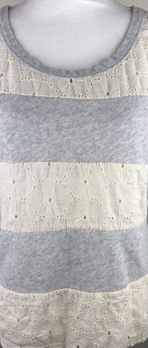VOLCOM Fleece & Lace Top Sz SMALL 3/4 Sleeves Gray & Cream Sweater - Picture 6 of 10