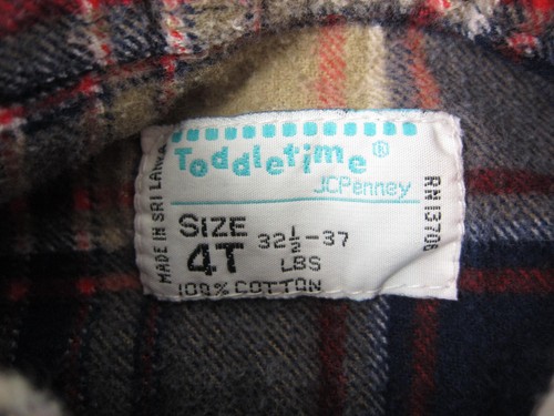 Vintage JC Penney Shirt Boys 4T Blue Beige Plaid Flannel Kids Youth Toddle Time - Picture 6 of 14