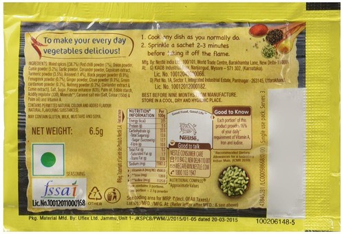 Organic Masala-ae-magic Masala Powder By Maggi 6gm, 0.2 Ounce | Pack Of 100 - Picture 3 of 5