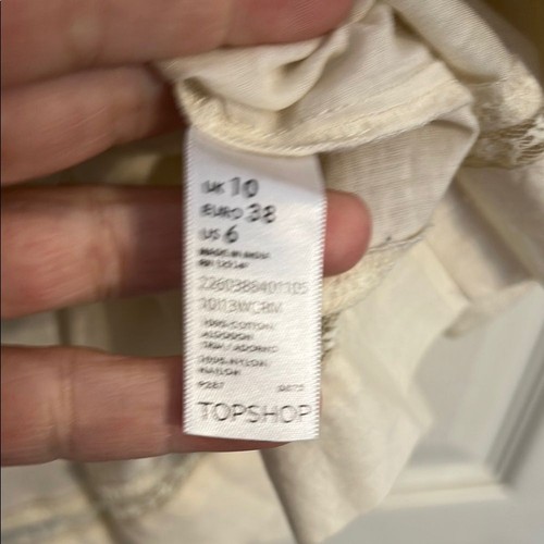 Abito pullover panna TOPSHOP taglia 6 leggero pizzo vittoriano aderente e svasato midi - Foto 6 di 8