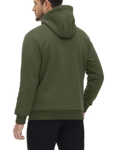 Men's Winter Thermal Sweatshirts Full-Zip Up Sherpa Fleece Lined Hoodie Jacket - Picture 72 of 89