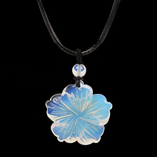 28mm Hand Carved gemstone Hawaii flower Pendant Necklace 22" - Picture 50 of 85