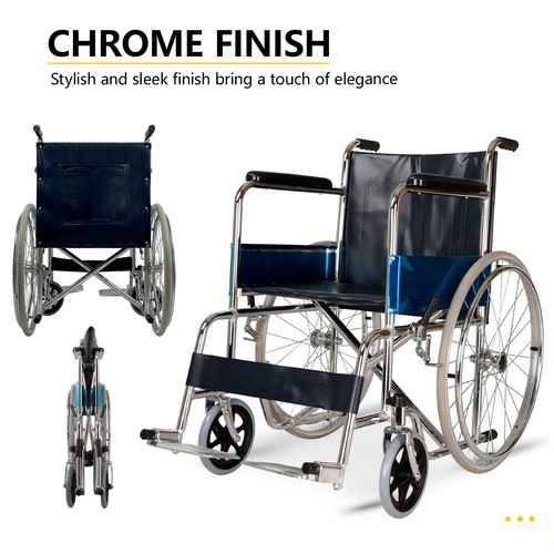 Altus Manual Wheelchair Self Propelled Portable Folding Chrome Frame 809B Altus - Picture 6 of 8
