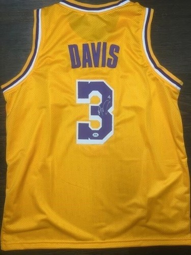 Anthony Davis Los Angeles Lakers Autographed Custom Basketball Jersey Size XL