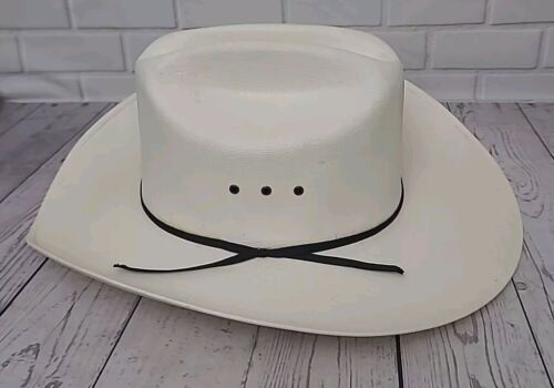 Western Express Inc Rodeo White Hard Shell Banded Cowboy Hat 63 Mex Size 7 ⁷/⁸ - Picture 3 of 13