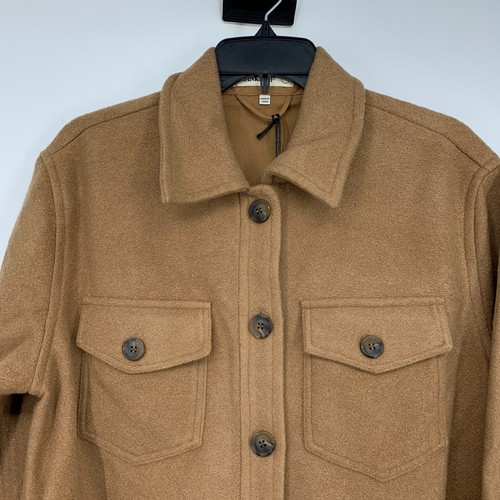BlankNYC Shacket Womens Size Small Lets Get Lost Button Down Brown Wool Blend - Picture 3 of 11