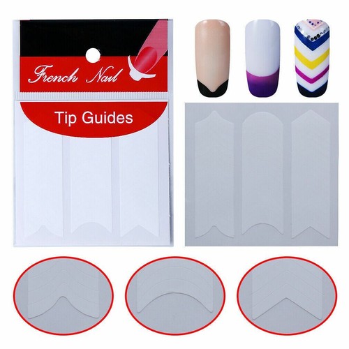 French Manicure Nail Tip Guides Stickers Stencils Tape Nail Art Oval Lines Tape - Picture 3 of 9