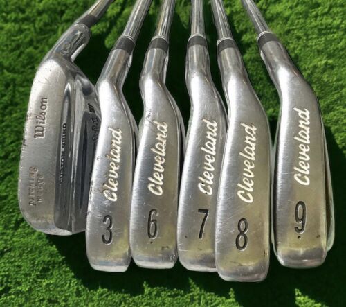 Juego de hierros Cleveland Tour Action RH TA5 ~ 3,6,7,8,9 y Wilson SW - Empuñaduras nuevas