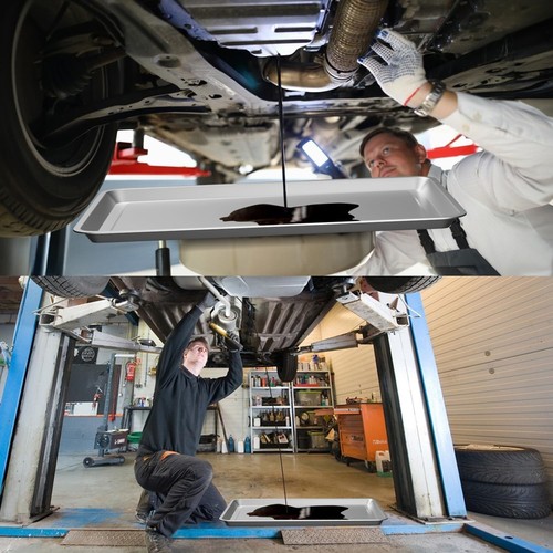 Auto Oil Drip Pan Stainless Steel Under Car Oil Catch Drain Tray Oil Change Pan - Bild 23 von 24