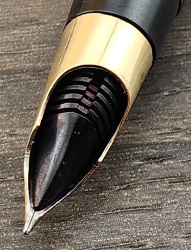Pluma Estilográfica Sheaffer Triumph Vac Vintage Oro 14K Nuevo en Caja - Negra - Imagen 5 de 11