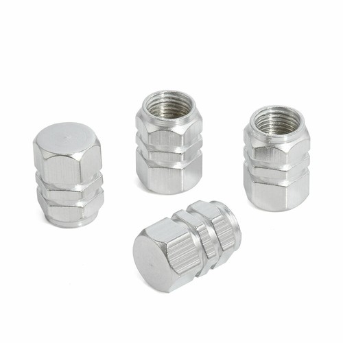 4X Aluminum Tire Wheel Rims Stem Air Valve Caps Tyre Cover Car Truck Bike Silver - Bild 4 von 8
