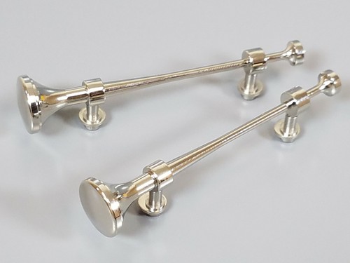 Pair Chrome Alloy Roof Air Horn Tamiya R/C Toy 1/14 King Grand Hauler Globeliner - Picture 6 of 7