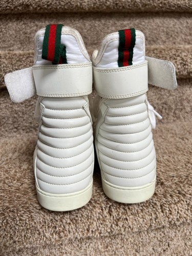GUCCI Hi-Top da uomo in pelle bianca. Taglia Gucci 7 G/US 8 G. - Foto 5 di 13