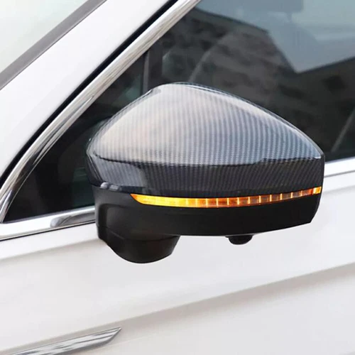 For Volkswagen Tiguan 2017-2020 Carbon Fiber Side Rearview Mirror Cover Trim - Picture 2 of 9