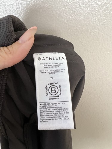 Athleta Nolita Slim Tapered Crop Pants Size 22 Pull On Zip Pockets Brown Womens - Picture 9 of 12