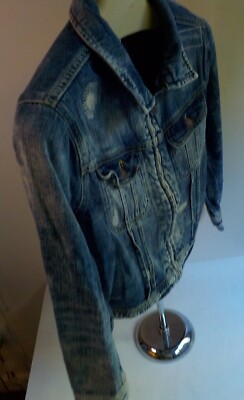 DENIM & SUPPLY Ralph Lauren Distressed Zip Front Denim Jacket-Blue