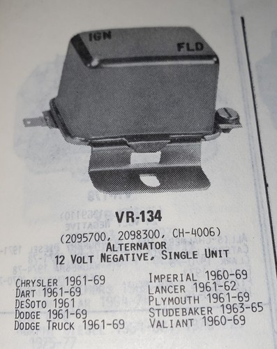 Valley Forge VR134 Voltage Regulator Neg Ground Alternator Regulator - Picture 2 of 2