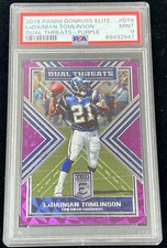 2018 Donruss Elite Dual Threats Purple /75 LaDainian Tomlinson #DT-8 PSA 9 POP 2