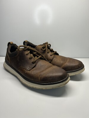 CLARKS Braxin Mens Casual Oxfords Brown Leather Lace Up  display picture 3