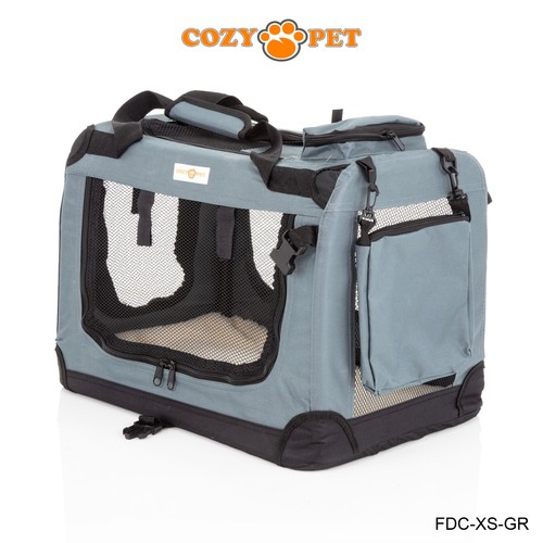 Fabric Dog Crate Travel Cage Grey Black Blue Pink Cozy Pet Puppy Carrier Cat - Picture 59 of 312