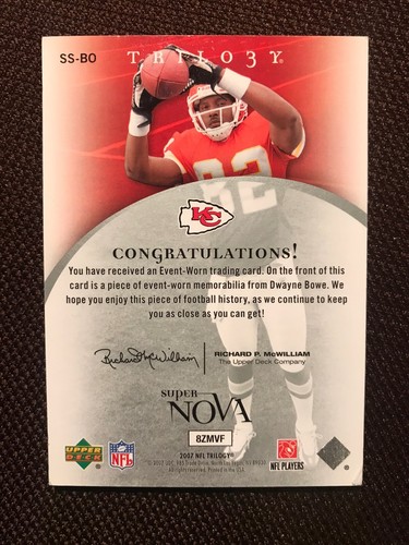 29/79 Dewayne Bowe 2007 Upper Deck Trilogy Supernova muestras #SS-BO - Imagen 2 de 2