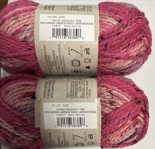 LOTE de 2 CARISMA Rayas de Tweed en JARDÍN DE ROSAS 109 yardas 3.5 oz por Loops & Threads - Imagen 2 de 3