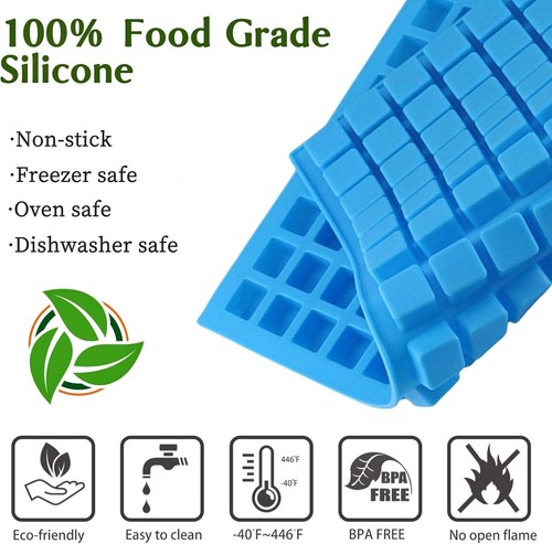 2 Pack Square Candy Silicone Mold for ice Cubes Chocolate 252 Cavity - Picture 3 of 7