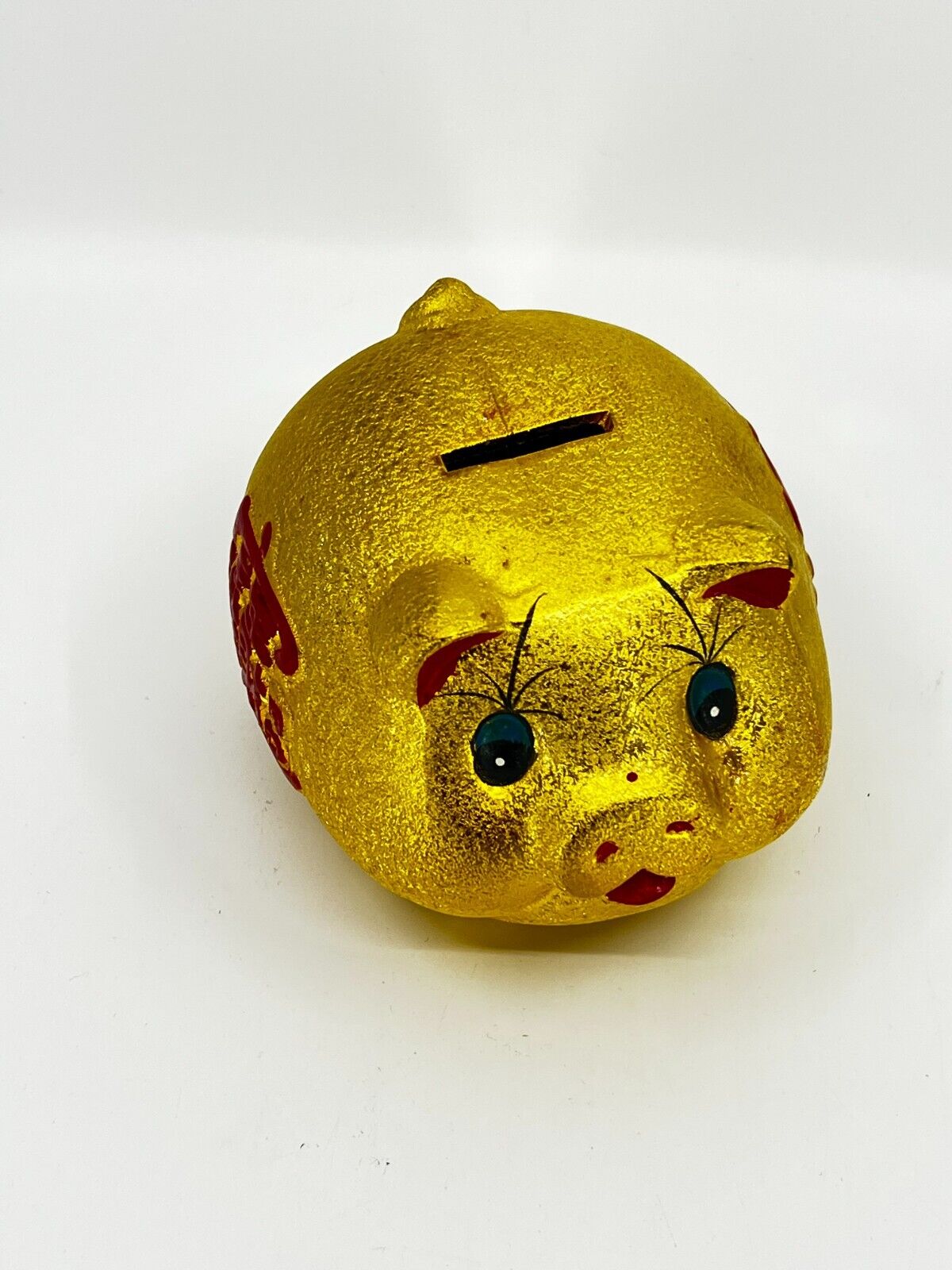 01 Ceramic Piggy Bank Gold Cute Pig Lucky Porcelain Fortune Pig Money Box  Piggy