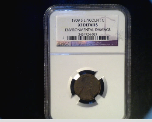 1909-S  US Lincoln Wheat Cent, Certified NGC XF Details (US-231)