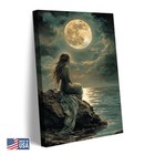 Moonlit Mermaid Art Enchanting Ocean View Moon and Serene Night Sky posters