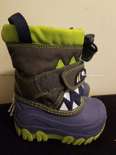 NEU Cat & Jack Kleinkind Jungen Größe 4 Bernardo Monster marineblau Winter Schnee Stiefel  - Bild 4 von 6