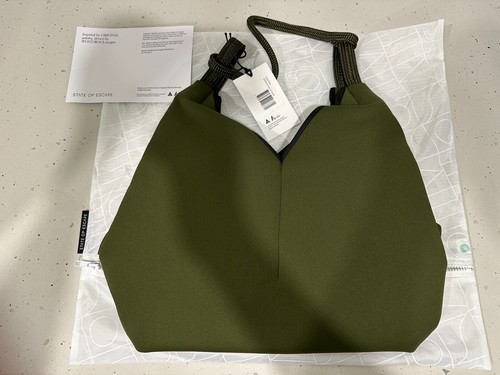 STATE OF ESCAPE Solstice Tote Bag in Khaki 32x38x18cm Handbag BNWT RRP $395 - 第 1/5 張圖片